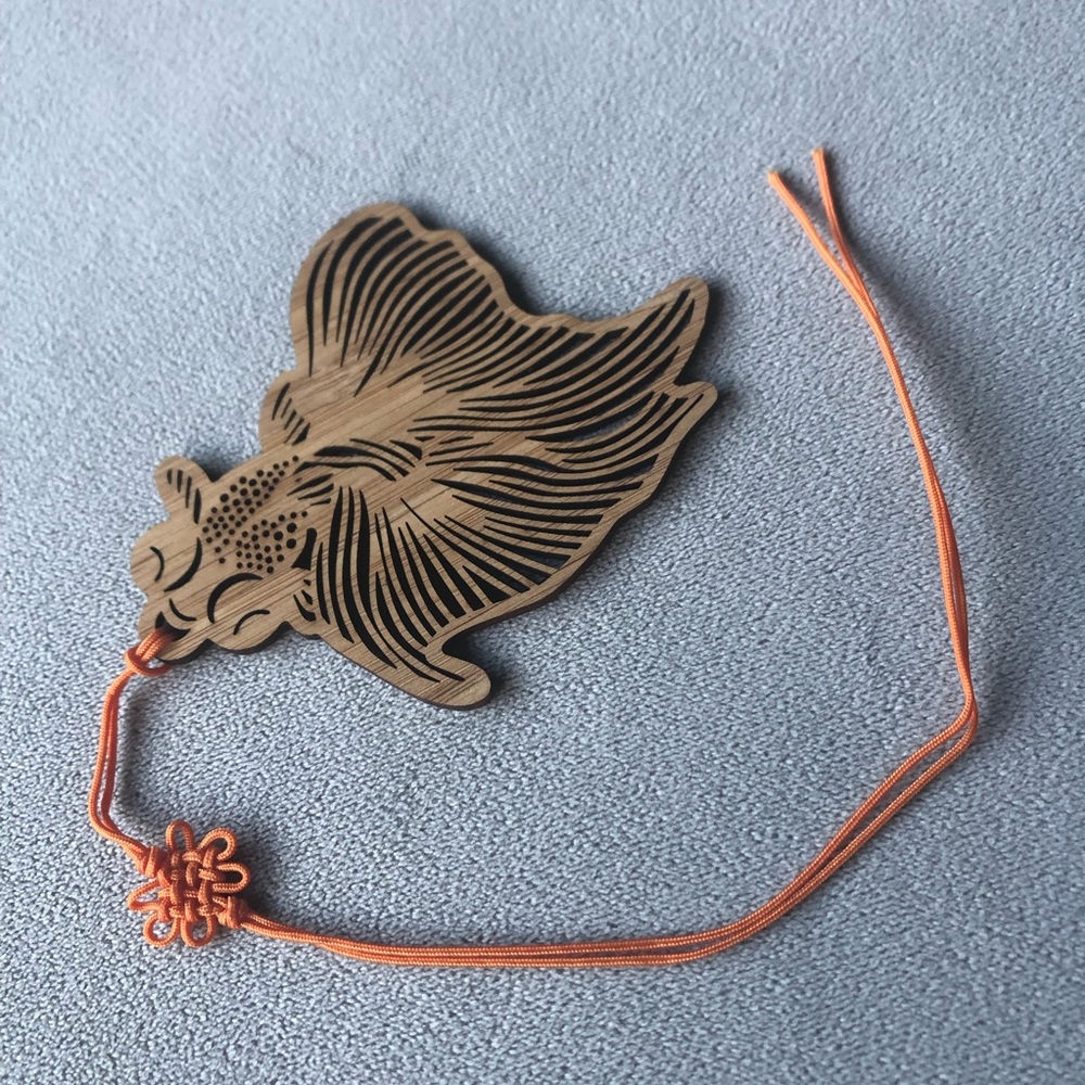Wood Bookmark ~ Butterfly Goldfish ~ Brand New!
